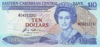 p23u from East Caribbean States: 10 Dollars from 1985